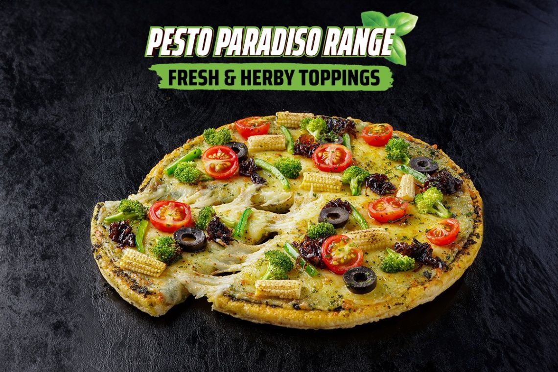 Pesto Exotic Veggie Medium Pizza