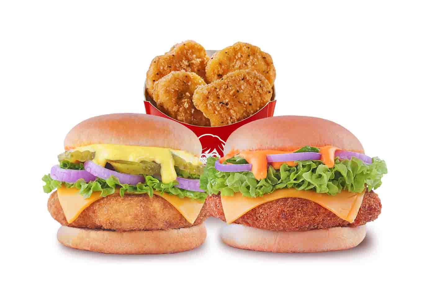 Mexican Cheese Chicken Burger + Spicy Chicken Burger + Free Nuggets
