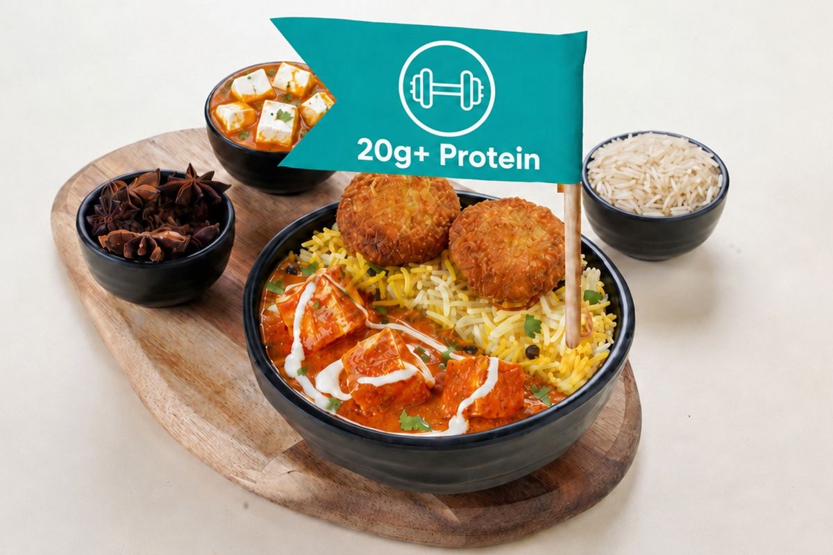 Paneer Lababdar Rice Bowl With Dahi Kebab