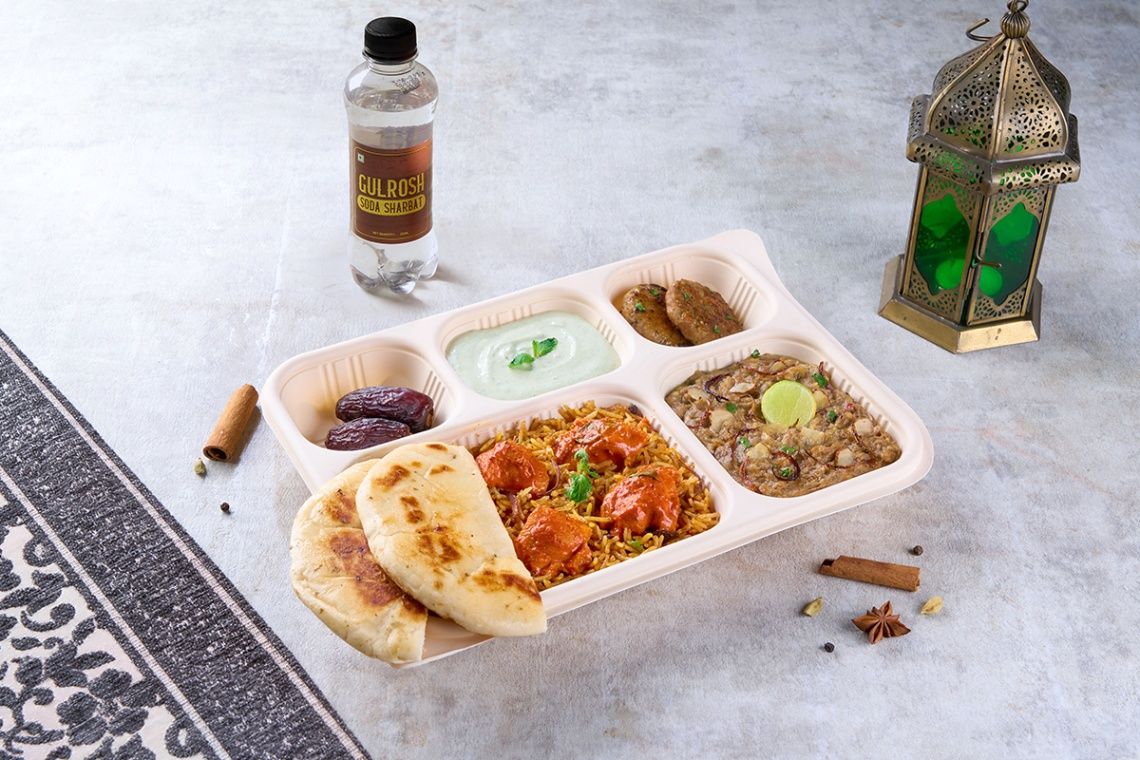 Ghee Roast Chicken Biryani Thali