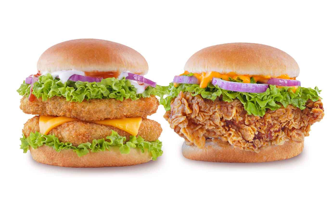 Deluxe Veggie Burger+ Smoky Chipotle Chicken Burger