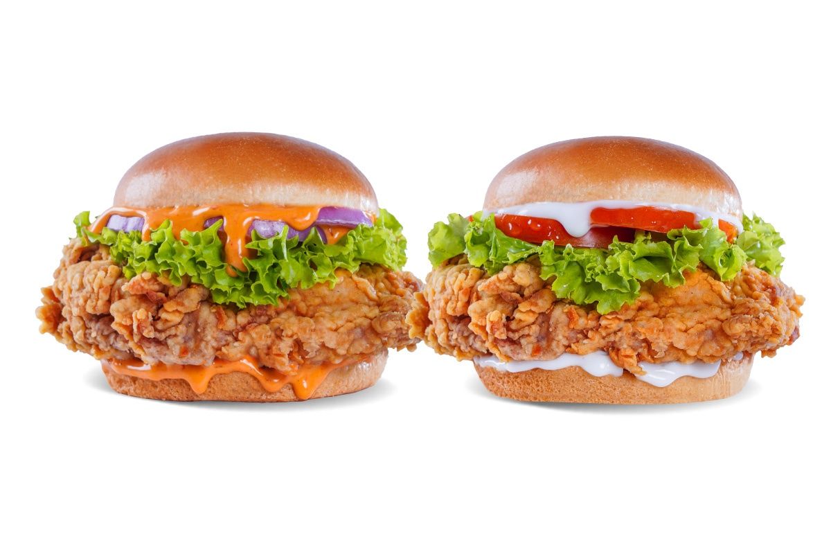 Homestyle Chicken Burger + Smoky Chipotle Chicken Burger