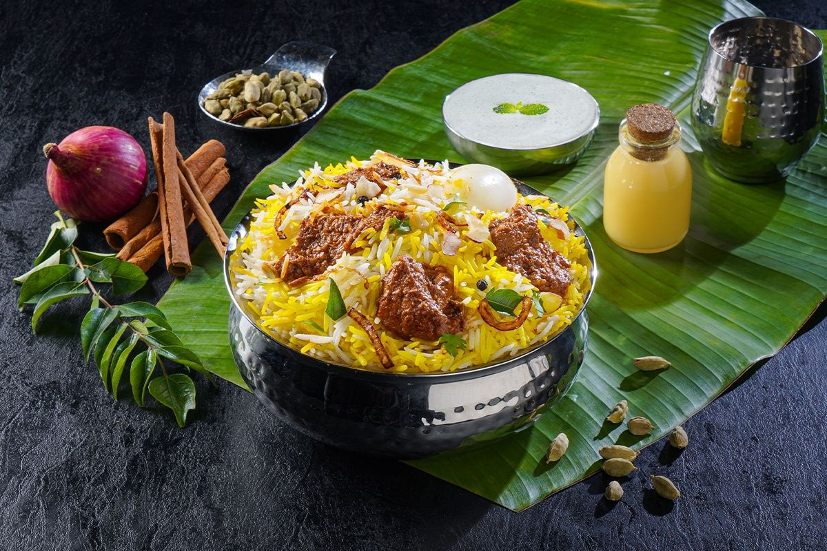 Ghee Roast Chicken Dum Biryani- Serves 1