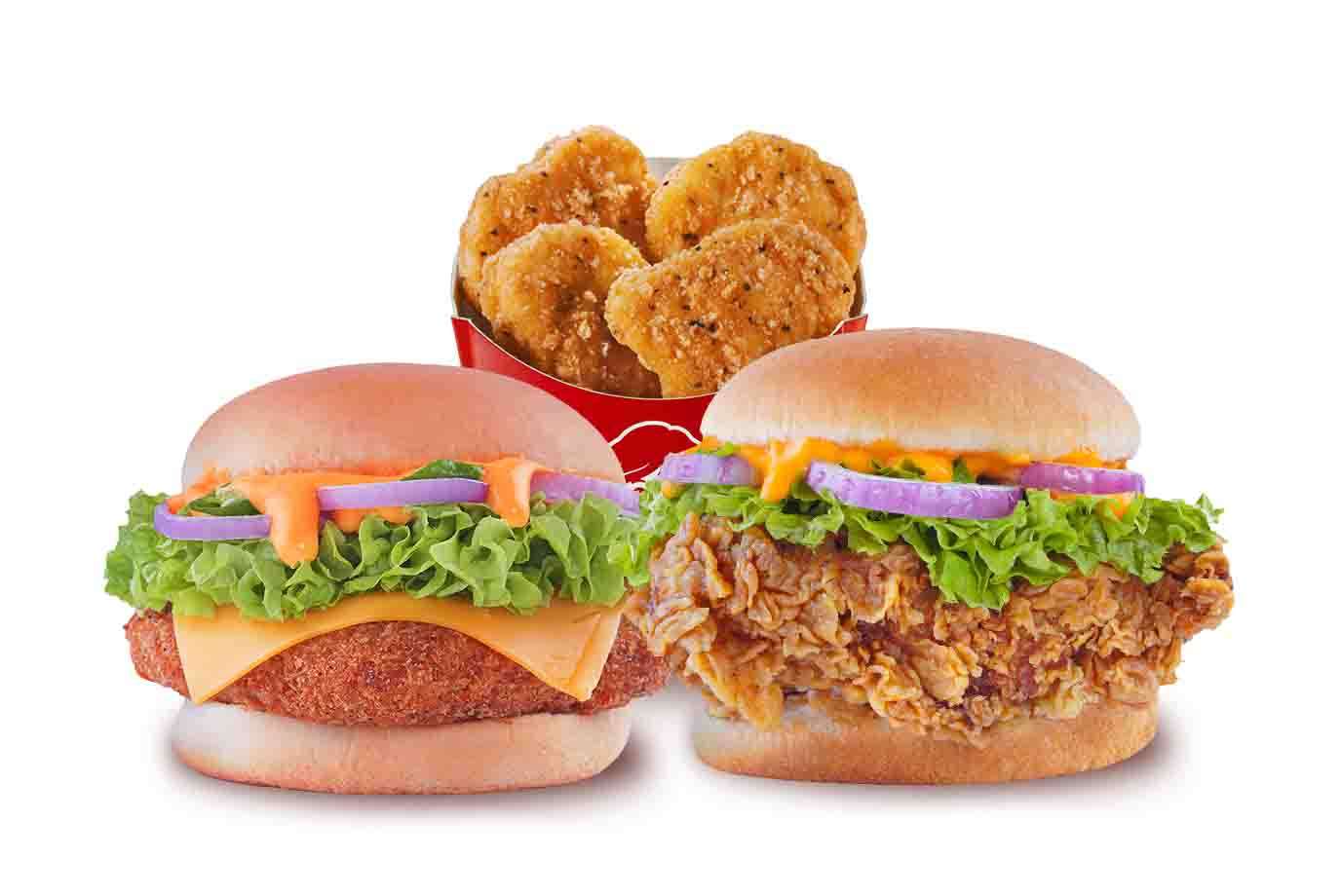 Spicy Chicken Burger + Smoky Chipotle Chicken Burger + Free Nuggets