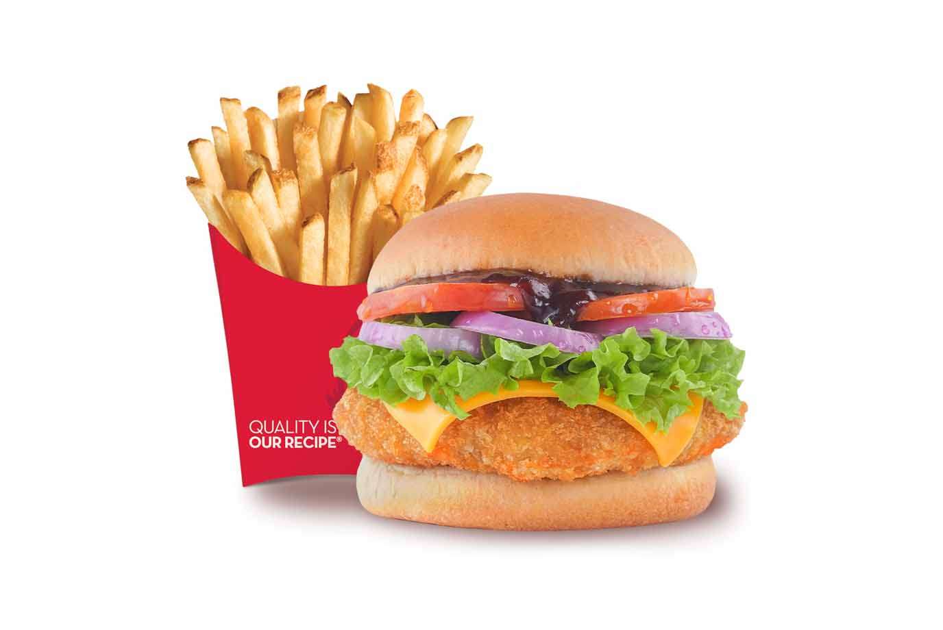 BBQ Chicken Burger+Fries (M)