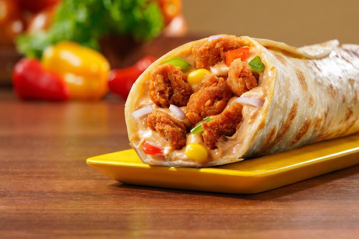 Tandoori Chicken Salad Burger Wrap