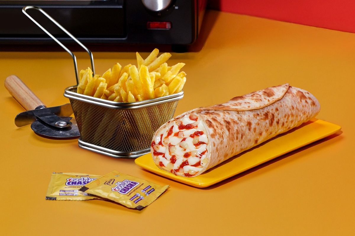 Veg Pizza Wrap And Side Meal