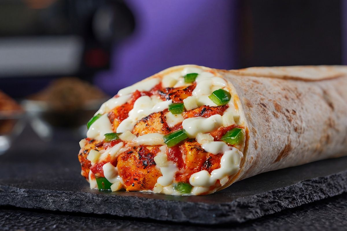 Baked Paneer Tikka Pizza Wrap