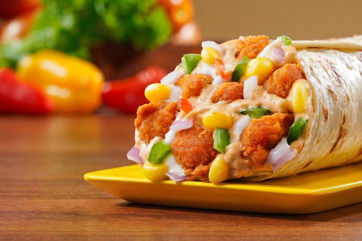 Tandoori Crispy Chicken Salad Wrap