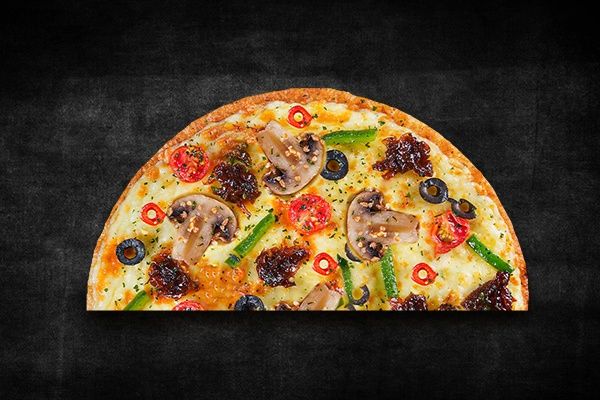 Verdant Veggie Mosaic Semizza (Half Pizza)(Serves 1)