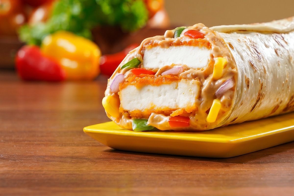 Tandoori Paneer Salad Burger Wrap