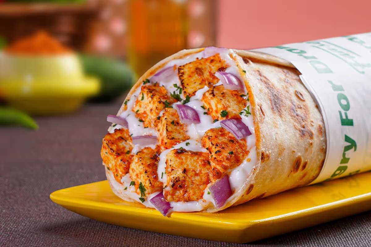 Crispy Baked Cheese Melt Paneer Wrap
