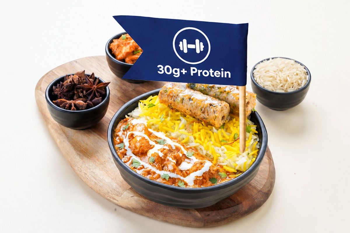 Chicken Lababdar Rice Bowl With Seekh Kebab