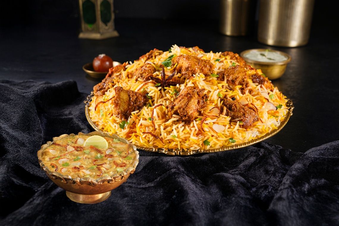 Lazeez Bhuna Murgh Biryani (Serves 1) With Chicken Haleem (300 Gm)