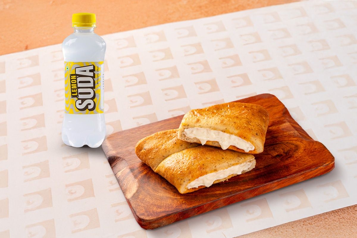 Cheesy Garlic Bread + Lemon Soda