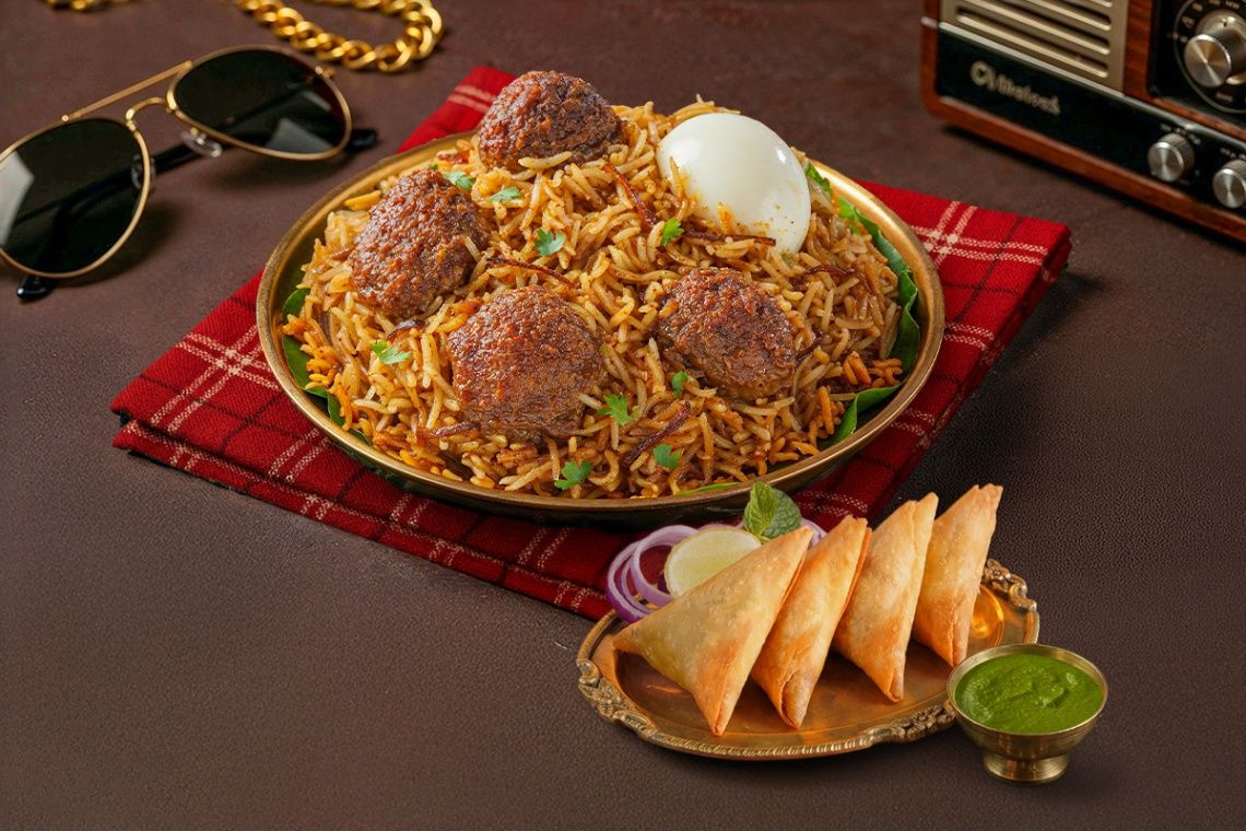 Mutton Kefta Biryani And Chicken Patti Samosa Combo