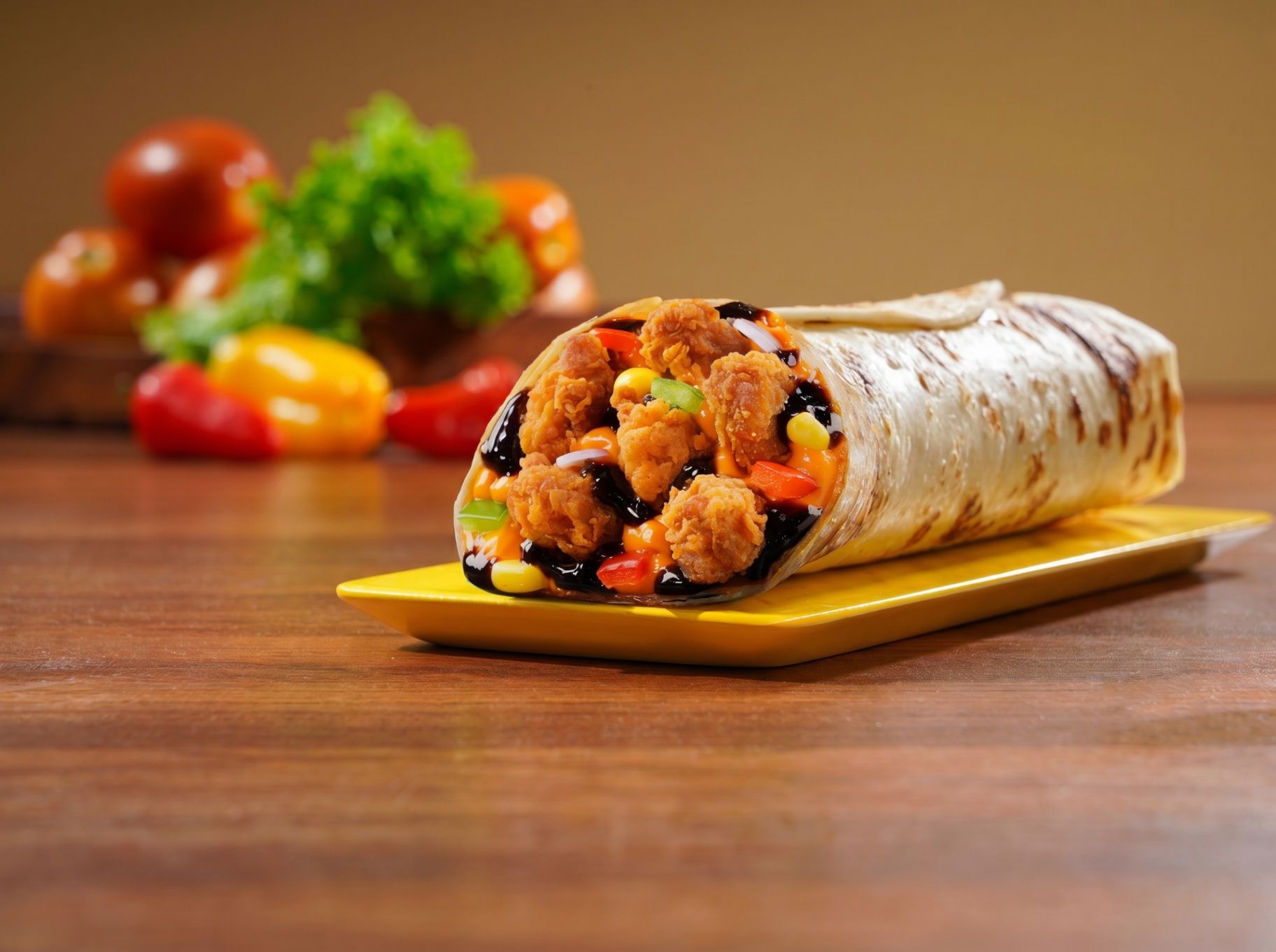 BBQ Crispy Chicken Salad Wrap