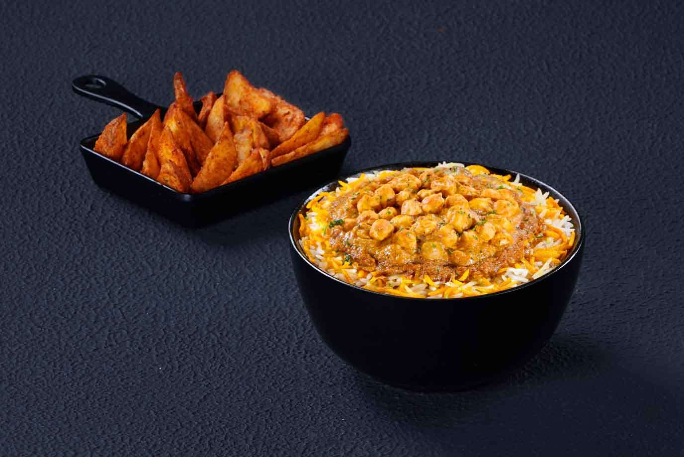 (Serves 1) Chole Signature Rice Bowl + Wedges Meal