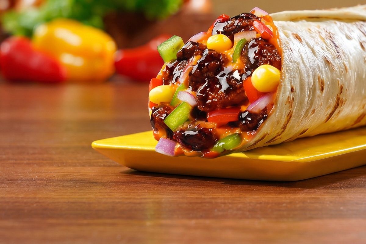 BBQ Chicken Salad Burger Wrap