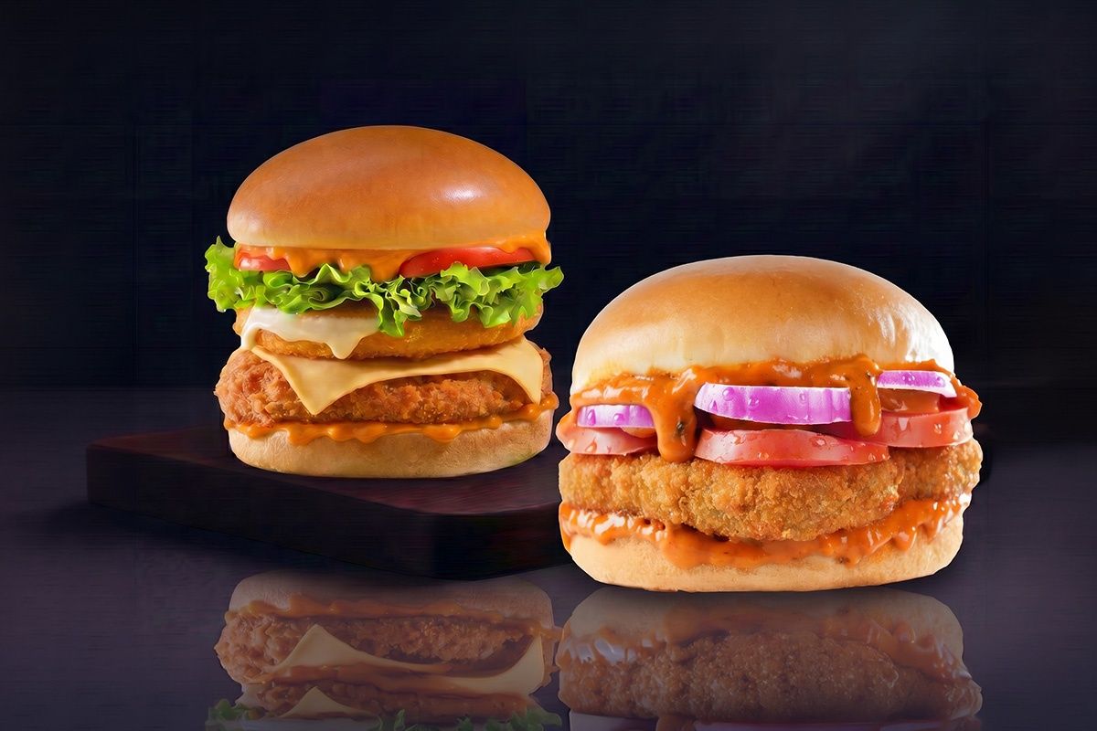 Lord Cheesynator Veg Burger + Veg Makhani Burst Burger Combo