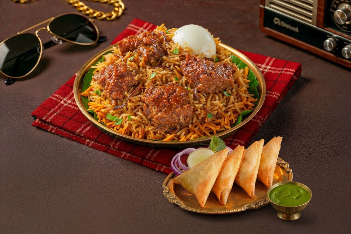 Mutton Biryani And Chicken Patti Samosa Combo