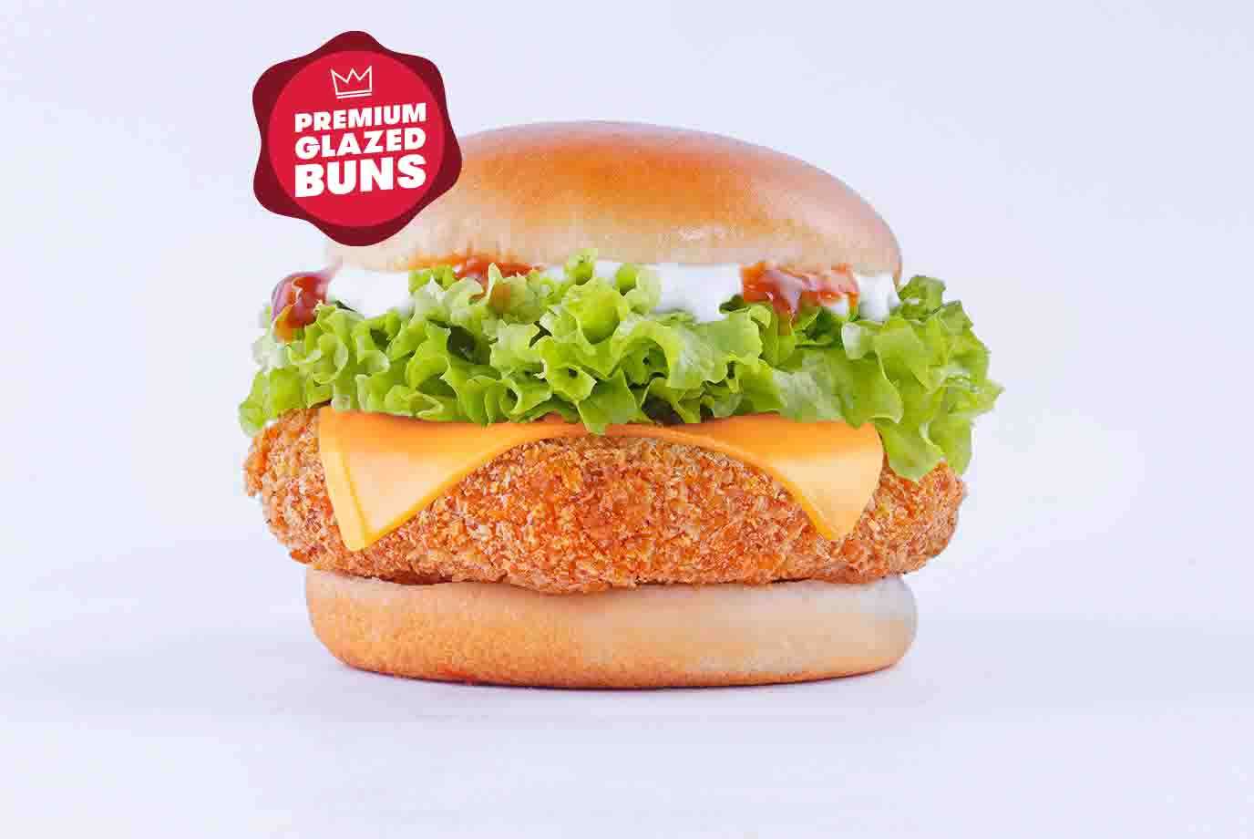Spicy Paneer Delight Burger With Cheese