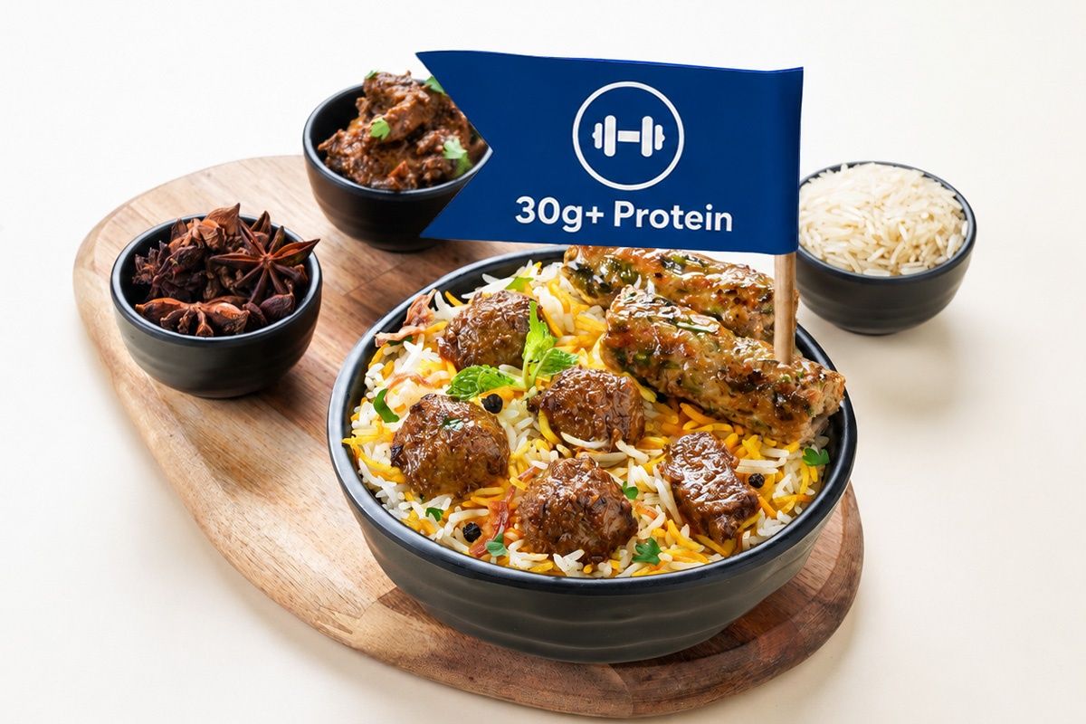 Mutton Kofta Biryani Bowl With Seekh Kebab