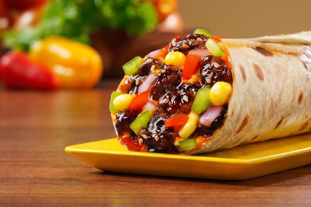 Teriyaki Chicken Salad Burger Wrap